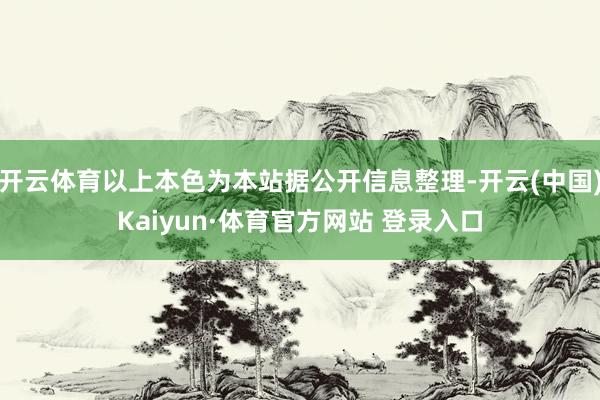 開云體育以上本色為本站據公開信息整理-開云(中國)Kaiyun·體育官方網站 登錄入口