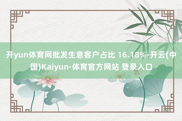 開yun體育網批發生意客戶占比 16.18%-開云(中國)Kaiyun·體育官方網站 登錄入口